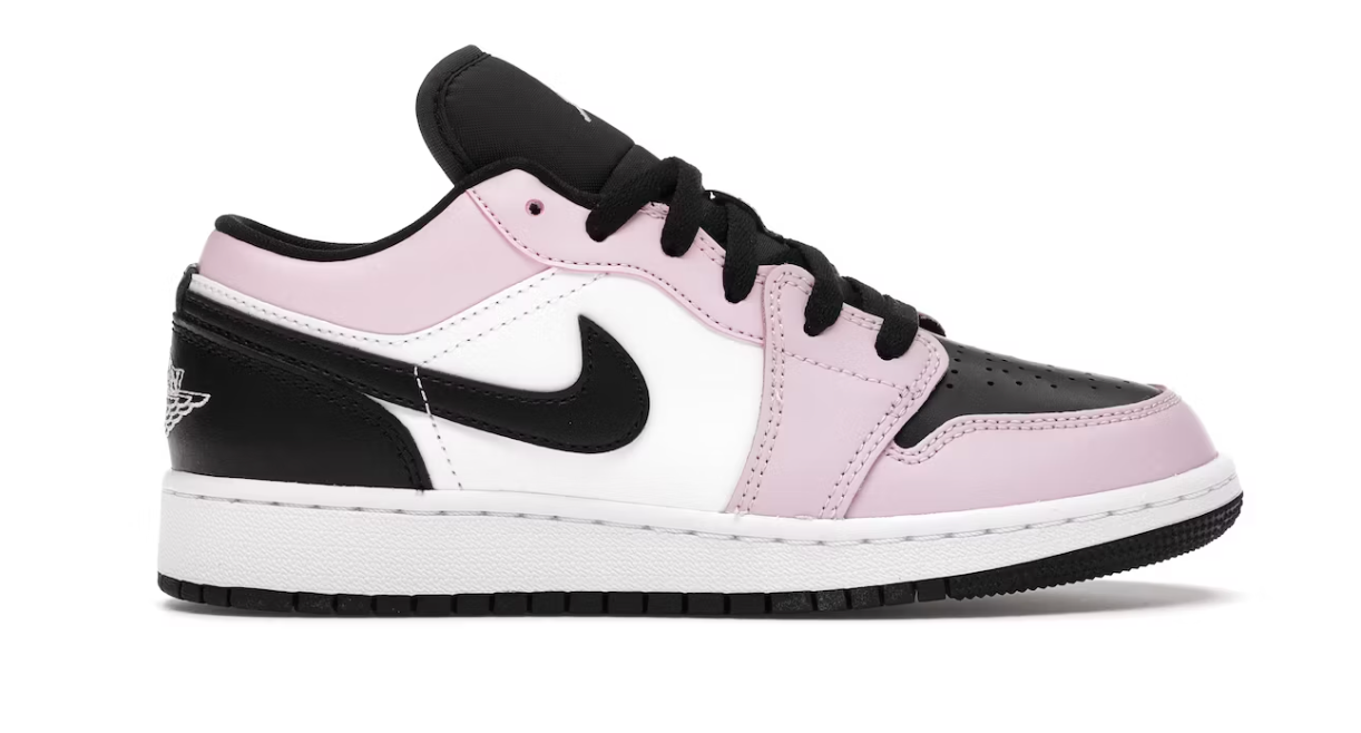 Black and light pink jordans hotsell